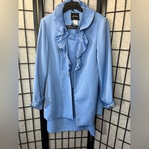 Milano 2piece Skirt Suit Front Embellished & Jeweled Buckle Closure Size 16